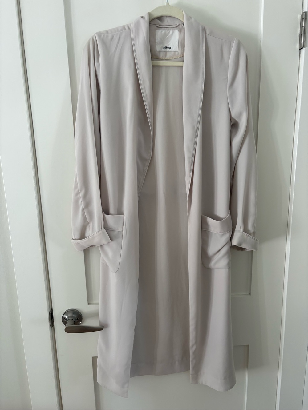 Wilfred Cream Long Coat | Women’s Minimalist Duster Jacket Aritzia XS